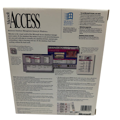 1992 Microsoft Access 1.0 for Windows Retail Box – Manuals Only, No Disks