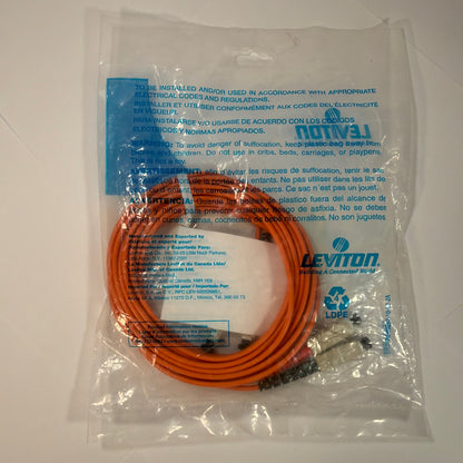 Leviton 62DSC-M03 Duplex SC-SC Multimode Fiber Optic Patch Cable 3m 62.5/125