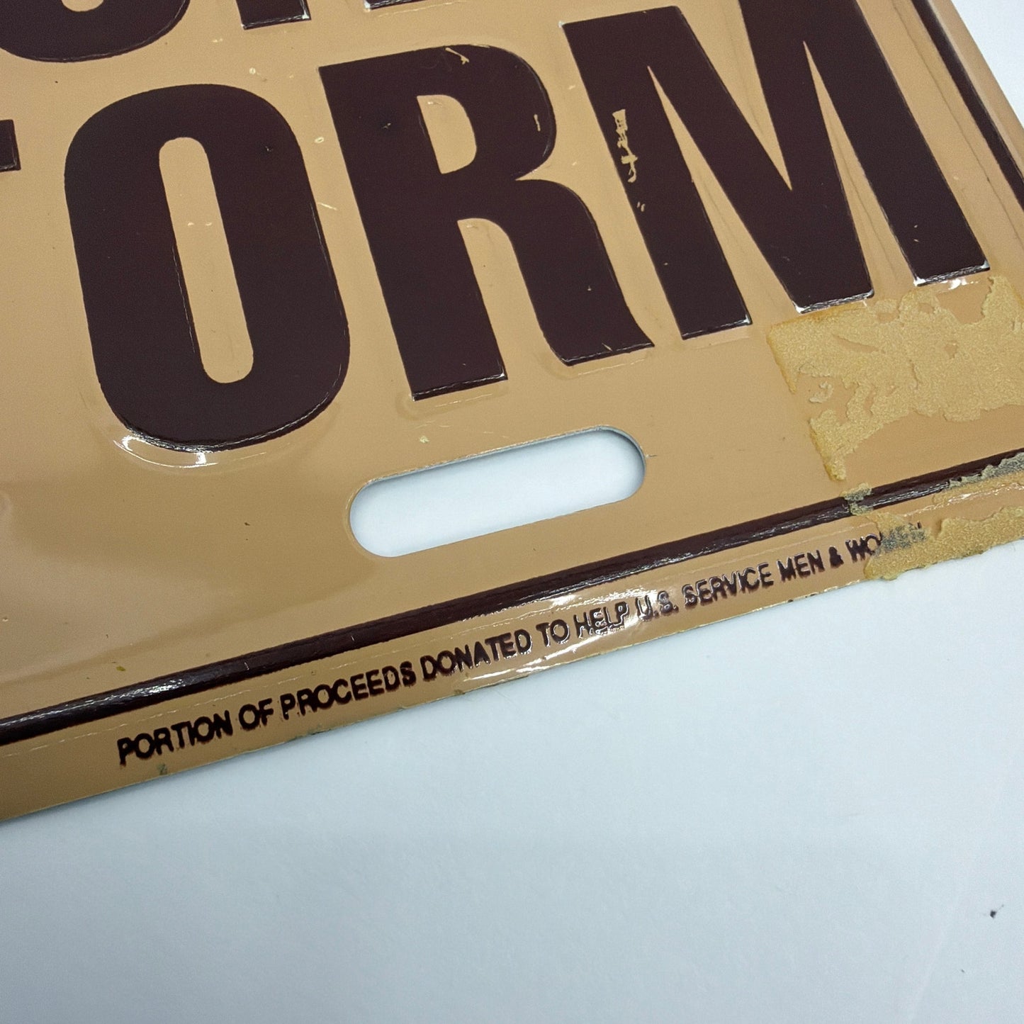 Vintage 1991 Operation Desert Storm Loved One Novelty License Plate