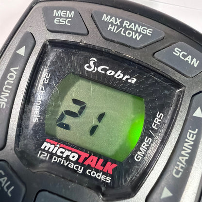 Cobra microTALK CXT545 22-Channel GMRS/FRS Two-Way Radio Black/Red Tested