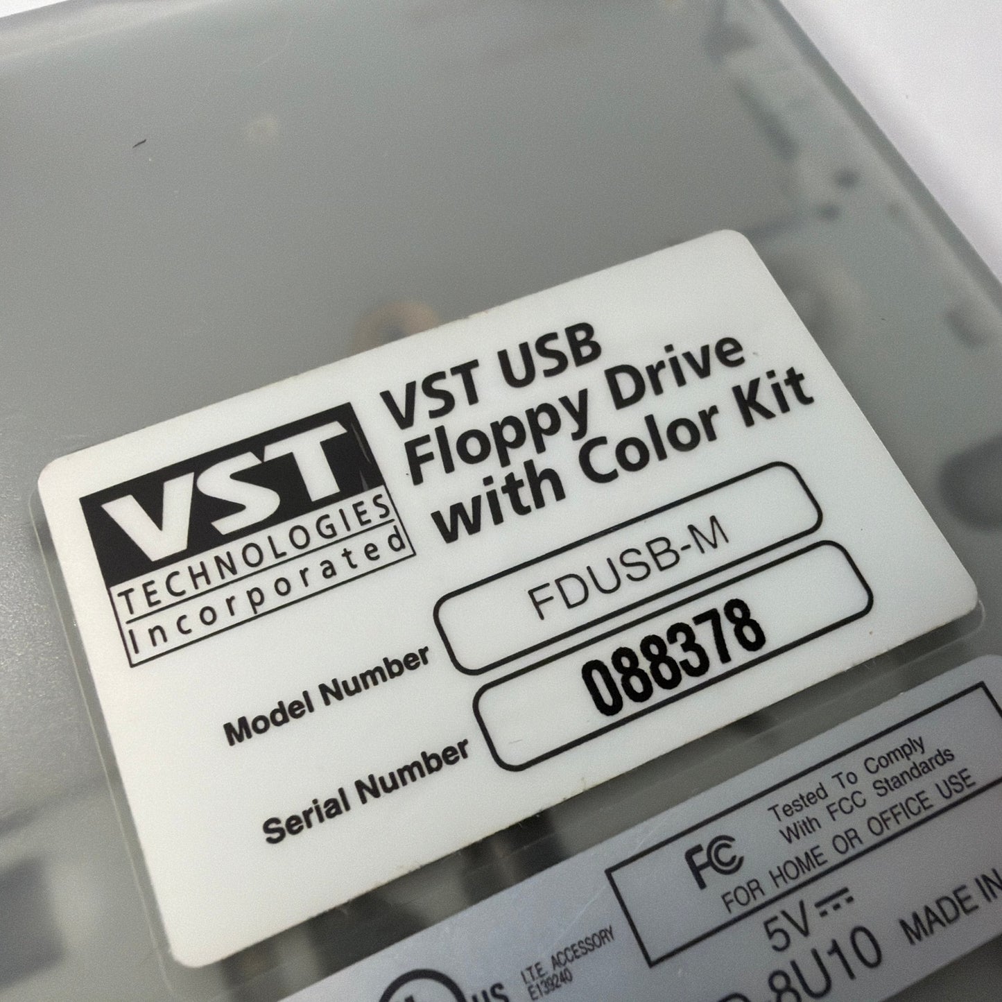 VST FDUSB-M External USB 3.5 Floppy Disk Drive Blue Clear
