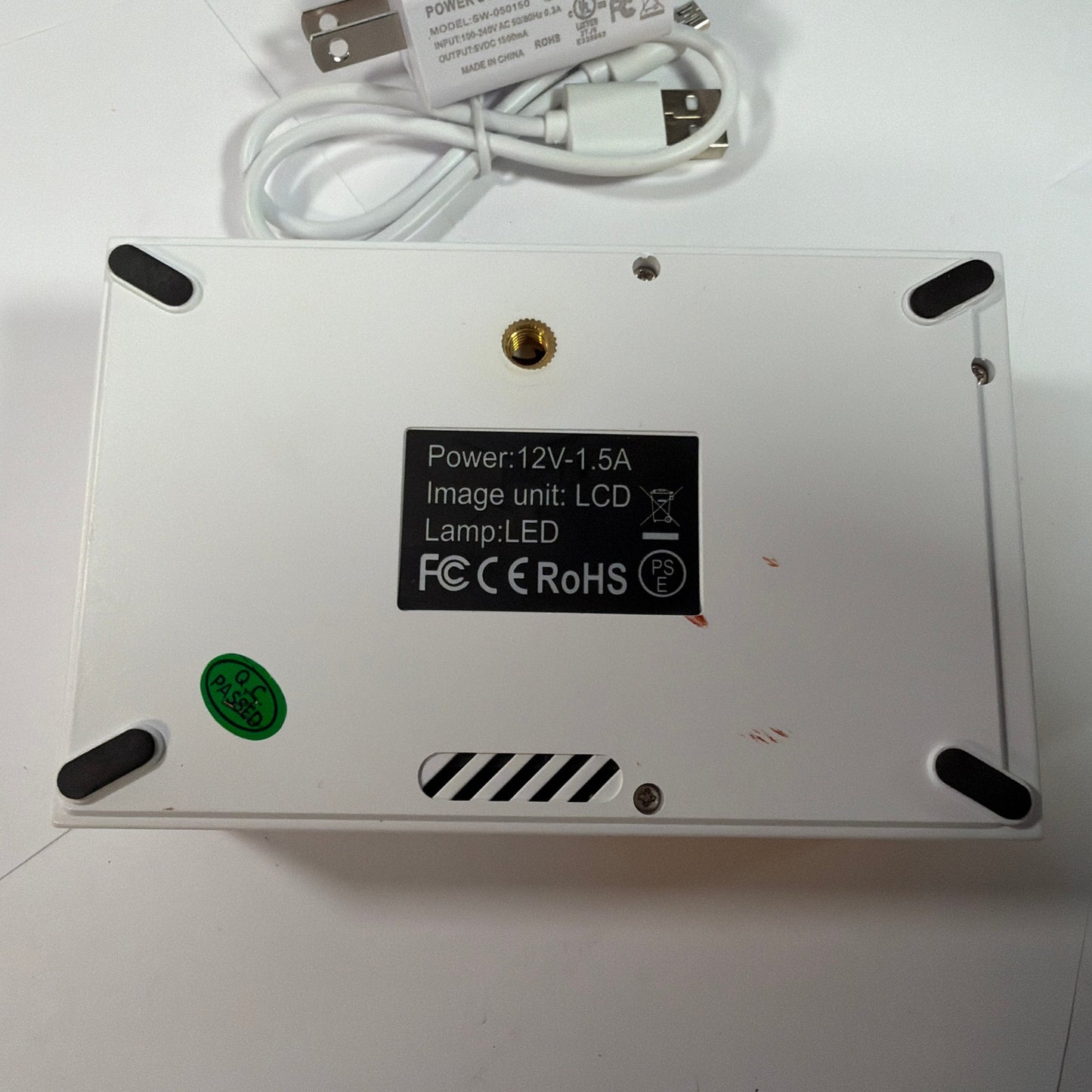 Mini LED Projector Yellow White HDMI USB AV Micro SD Tested Working