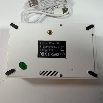 Mini LED Projector Yellow White HDMI USB AV Micro SD Tested Working