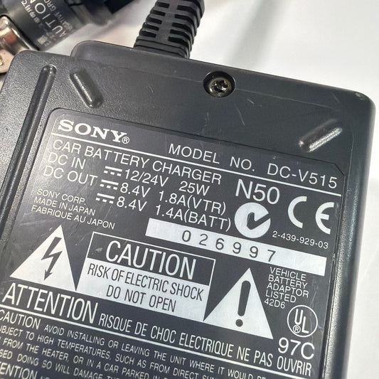 Sony DC-V515 Car Battery Charger 12/24V DC Adapter 8.4V Output Tested Working