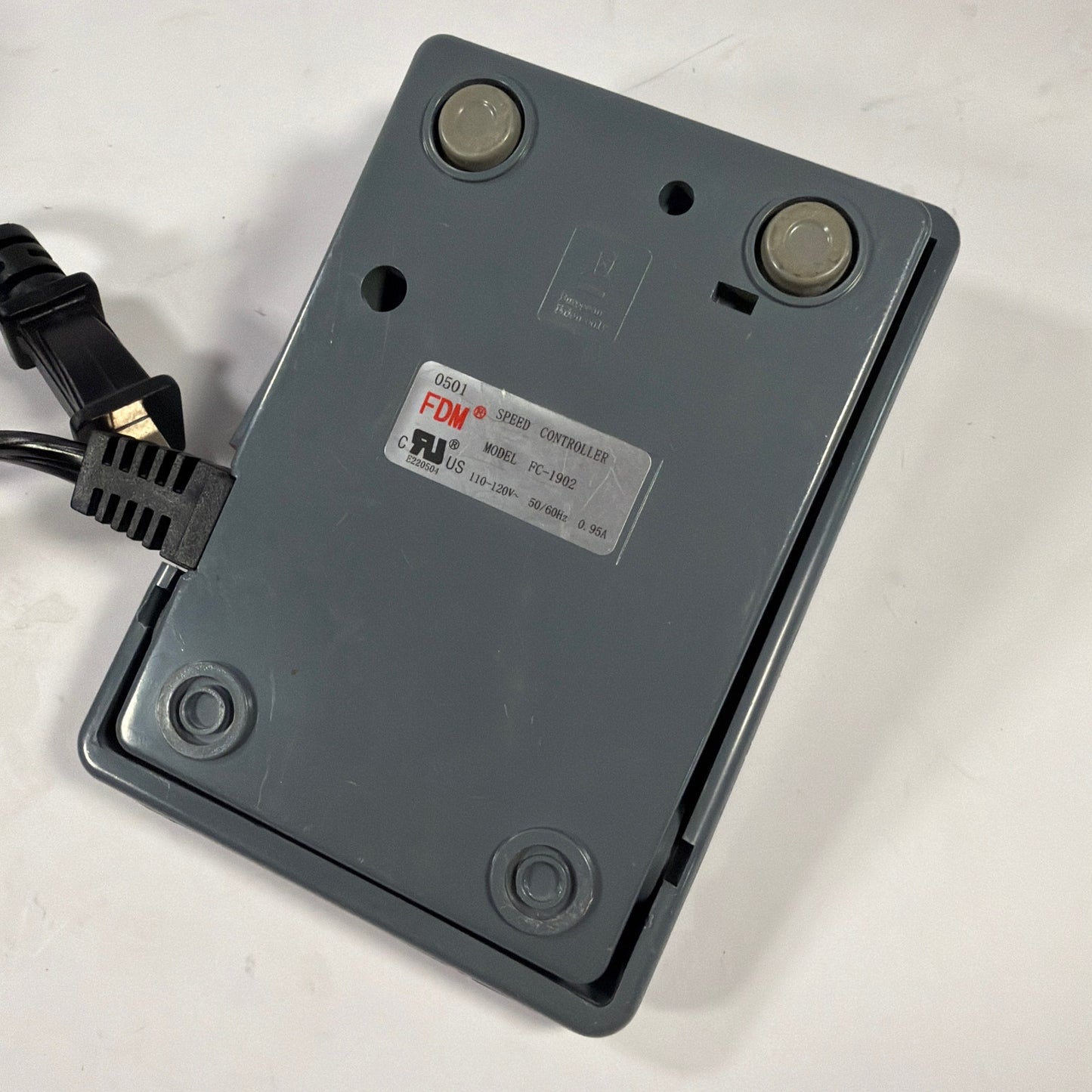 FDM FC-1902 Speed Controller Foot Pedal 110-120V w/ Power Cord Gray