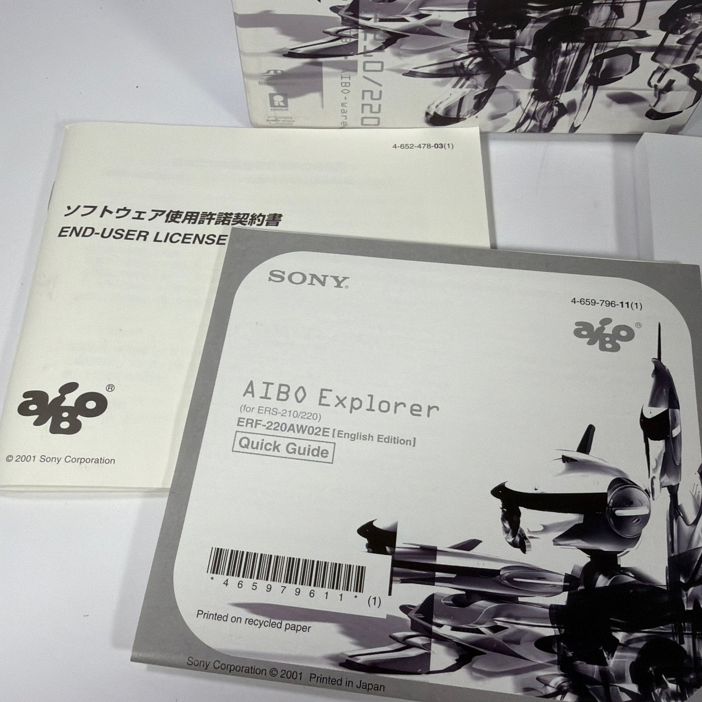 Sony AIBO Explorer ERF-220AW02E Box and Manuals Only for ERS-210 ERS-220