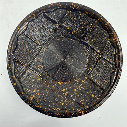 Vintage Japan Black Lacquerware Round Coasters 4.75 in Diameter Lot of 5