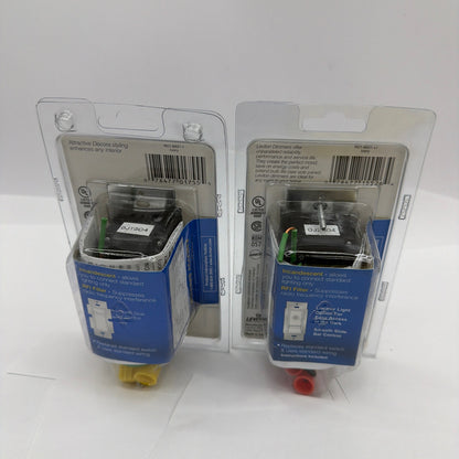 Leviton Decora SureSlide 6621-I 6631-LI 600W Ivory Slide Dimmer Lot of 2