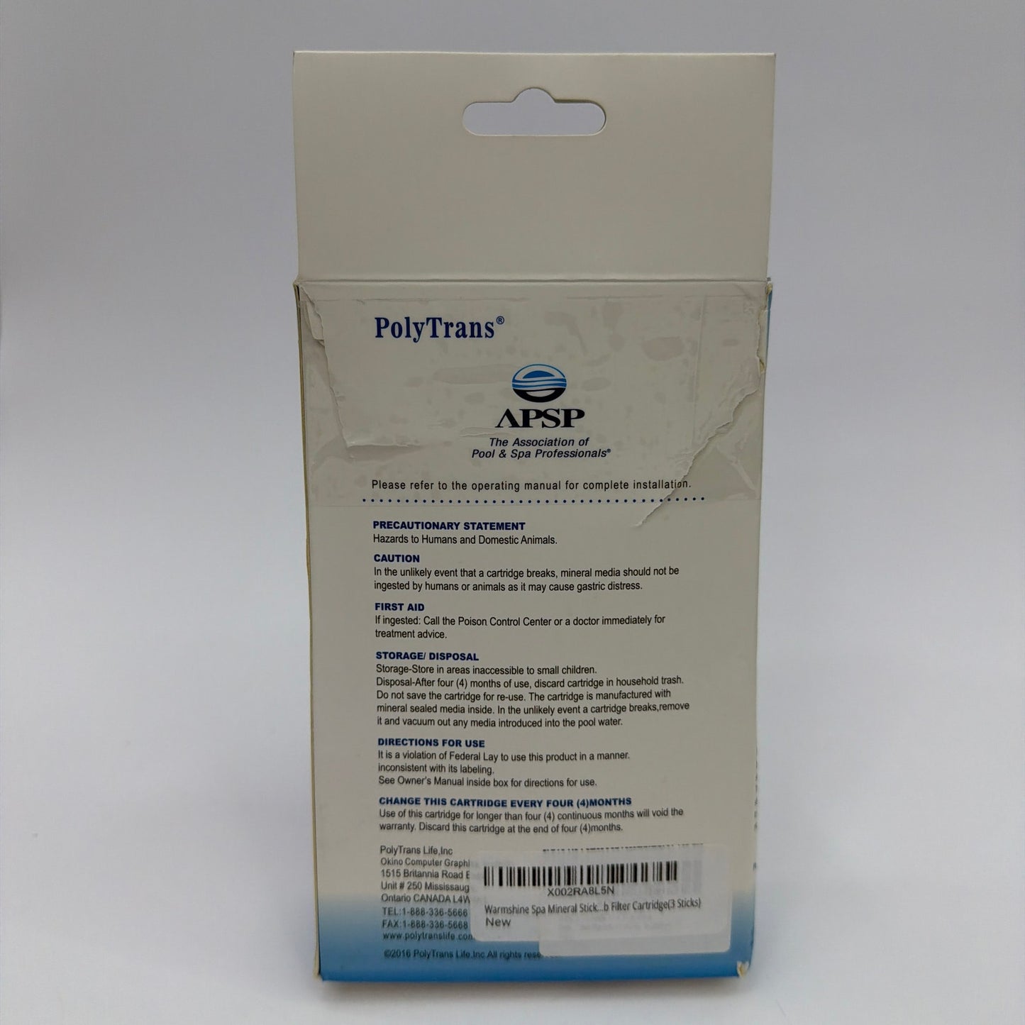PolyTrans SPA Mineral Sanitizer Stick 3-Pack Box With 2 Sticks Present