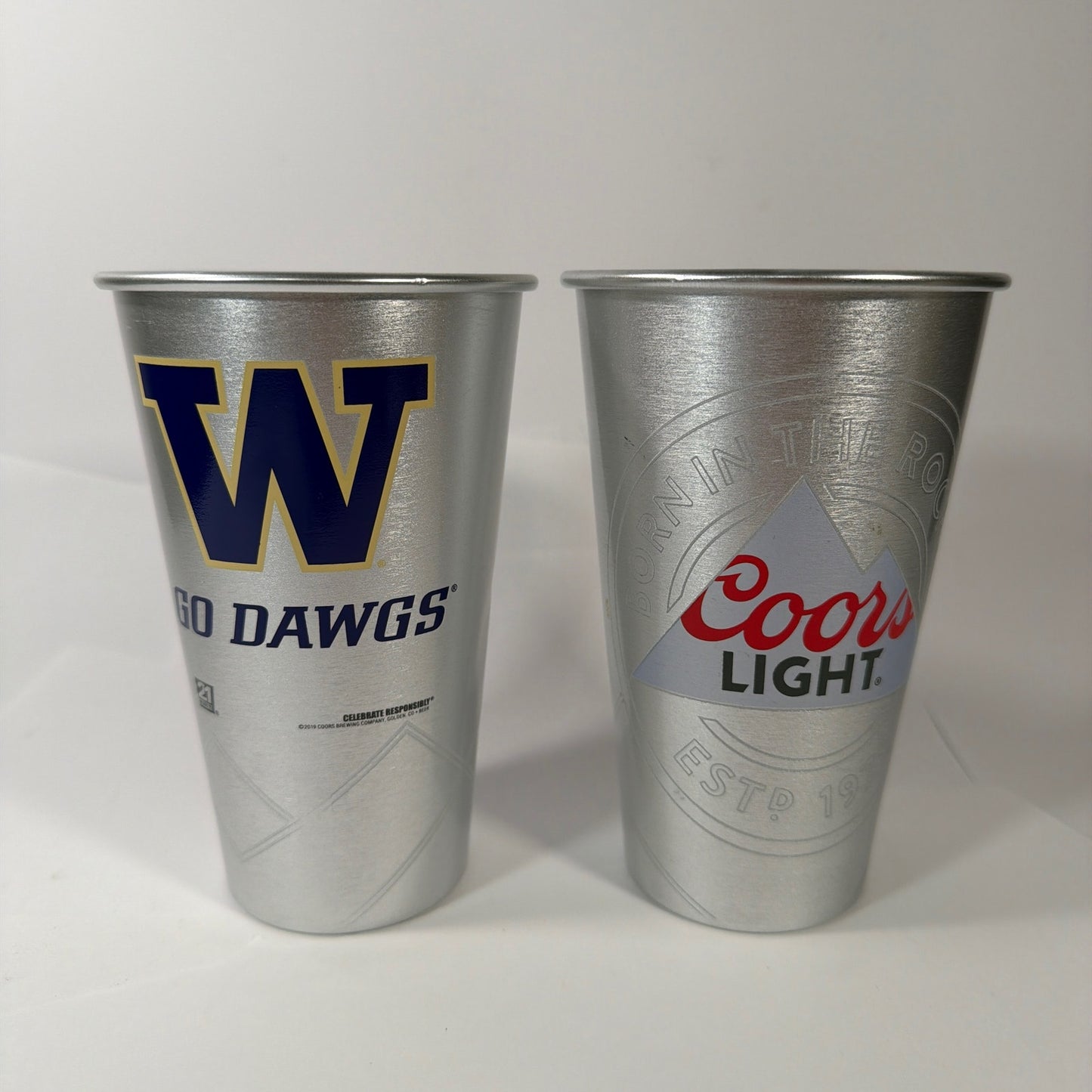 Coors Light Washington Huskies Aluminum Cups Set of 2 2019