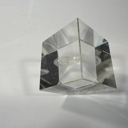 Clear Crystal Glass Cube Paperweight Engraved Heart "You Are My Love!" 1.5 in