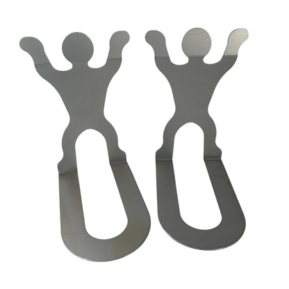 Metal Stick Figure Bookends Pair 7 Inch Tall Silver