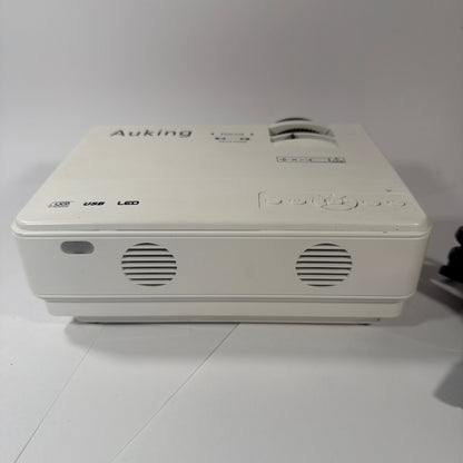Auking M8-F Mini LED Projector White Tested Working With Power Cord