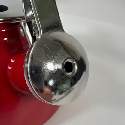 Chantal Bend Teakettle 37-BEND Red 1.6 Qt Whistling Tea Kettle