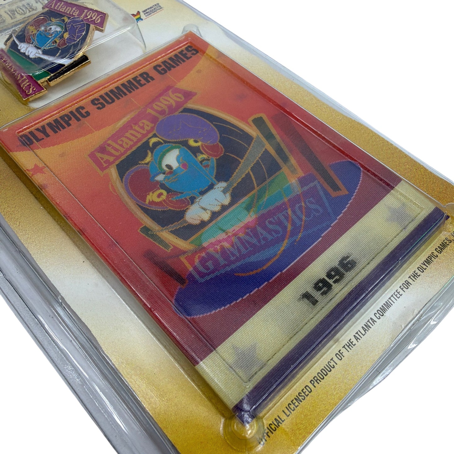 1996 Atlanta Olympic Summer Games Izzy Gymnastics Collector Pin-Card Limited Ed