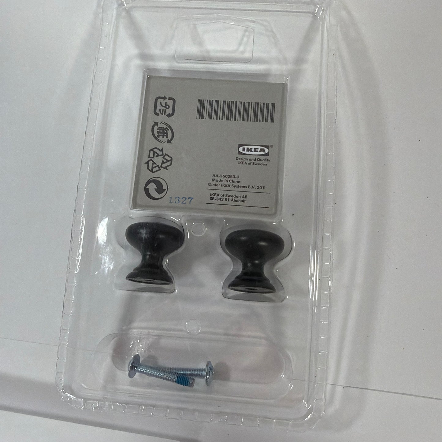 IKEA Fåglavik Black Knobs 302.225.56 Carina Bengs 2 Pack