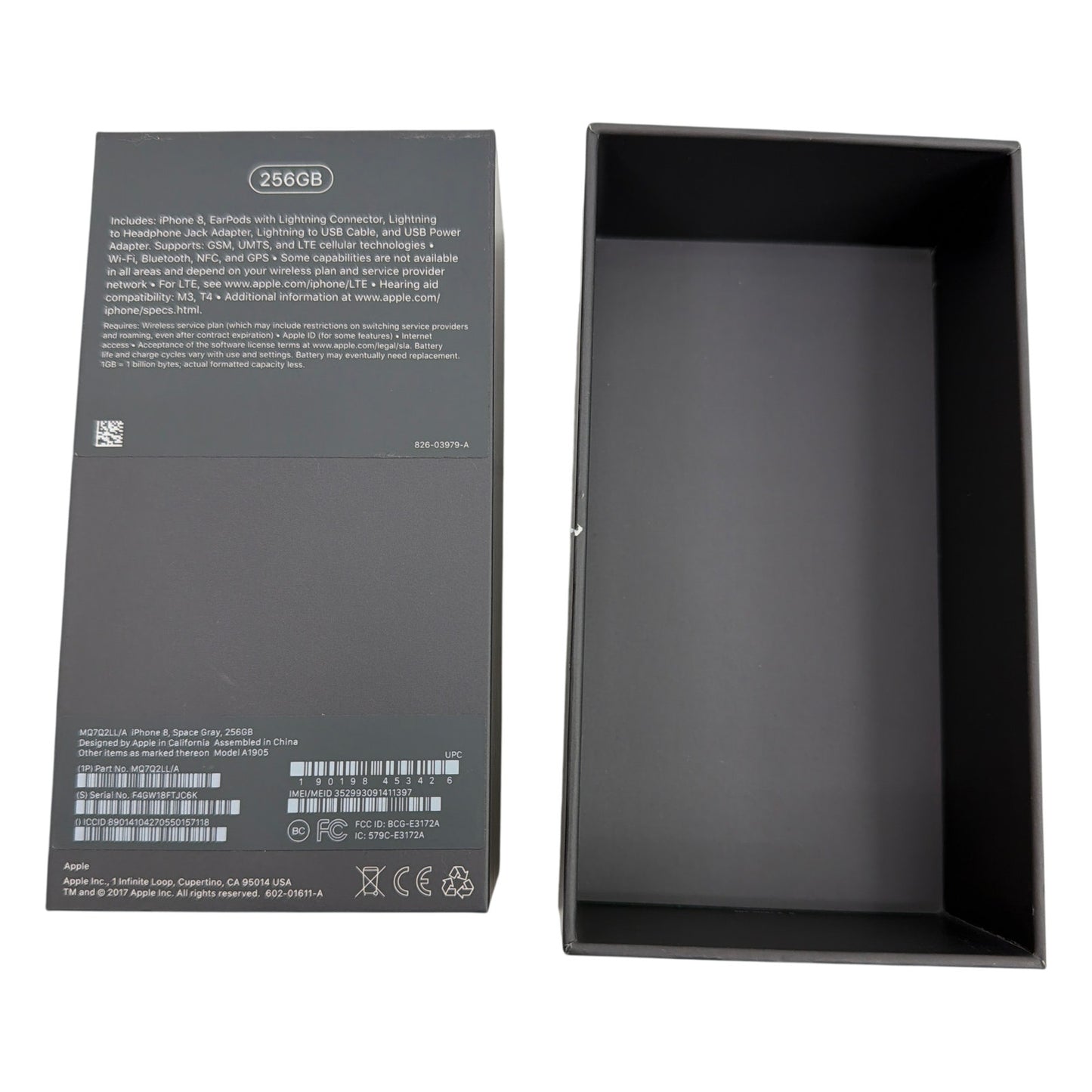 Apple iPhone 8 Space Gray 256GB Original Retail Box Only MQ7Q2LL/A