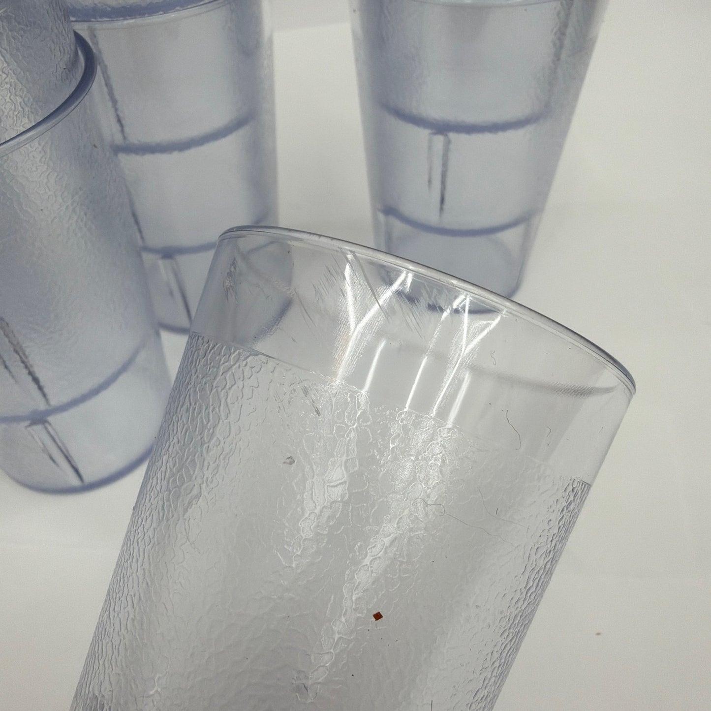 Cambro Clear Textured Plastic Tumblers Lot of 15 4 in Tall Made in USA