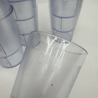 Cambro Clear Textured Plastic Tumblers Lot of 15 4 in Tall Made in USA