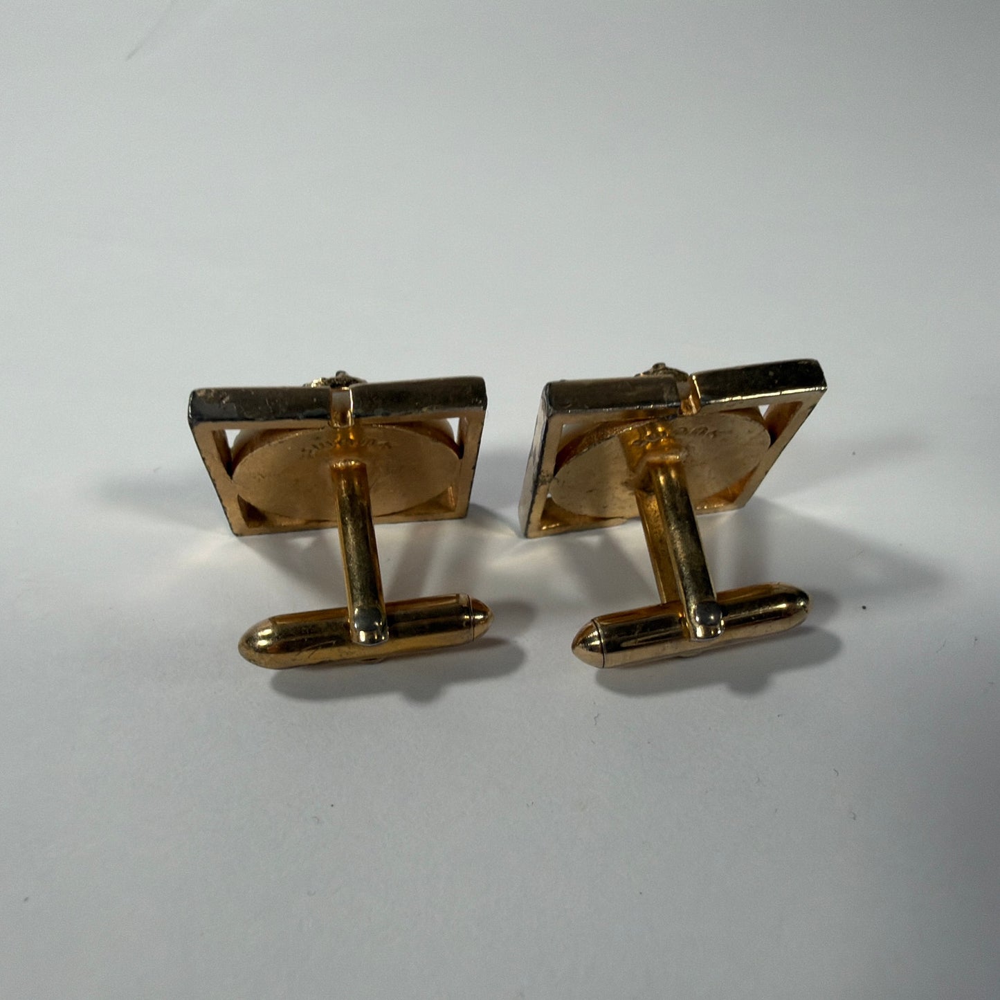 Swank Horse Head Mother of Pearl Gold-Tone Cufflinks Pair