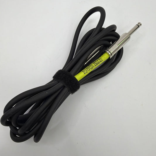 Ernie Ball 1/4 in Instrument Cable Black/Green Straight to Straight