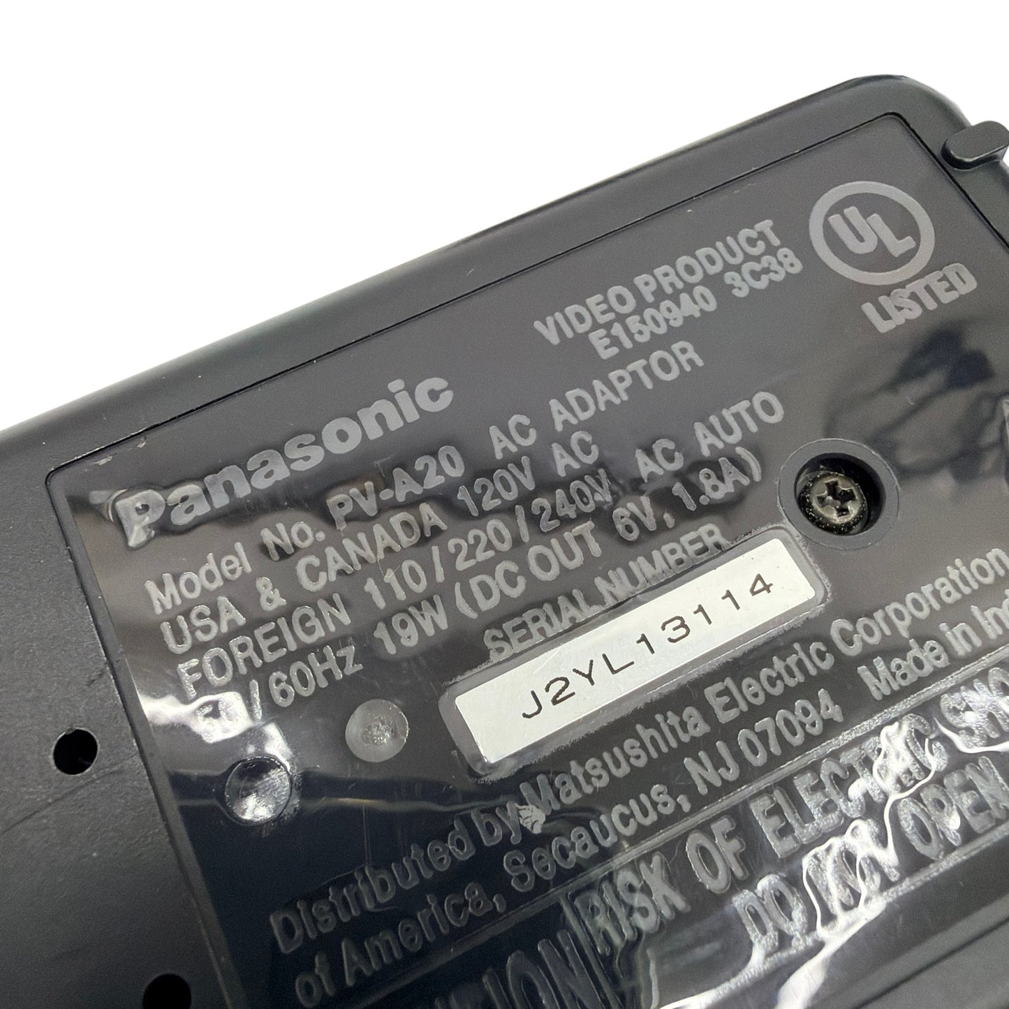 Panasonic PV-A20 Video AC Adaptor Battery Charger with Power Cord Tested Working