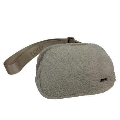 Lole Sherpa Fleece Belt Bag Tan Cream Crossbody Waist Pack