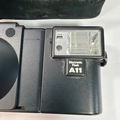 Olympus XA 35mm Film Camera with A11 Flash and Case For Parts/Repair