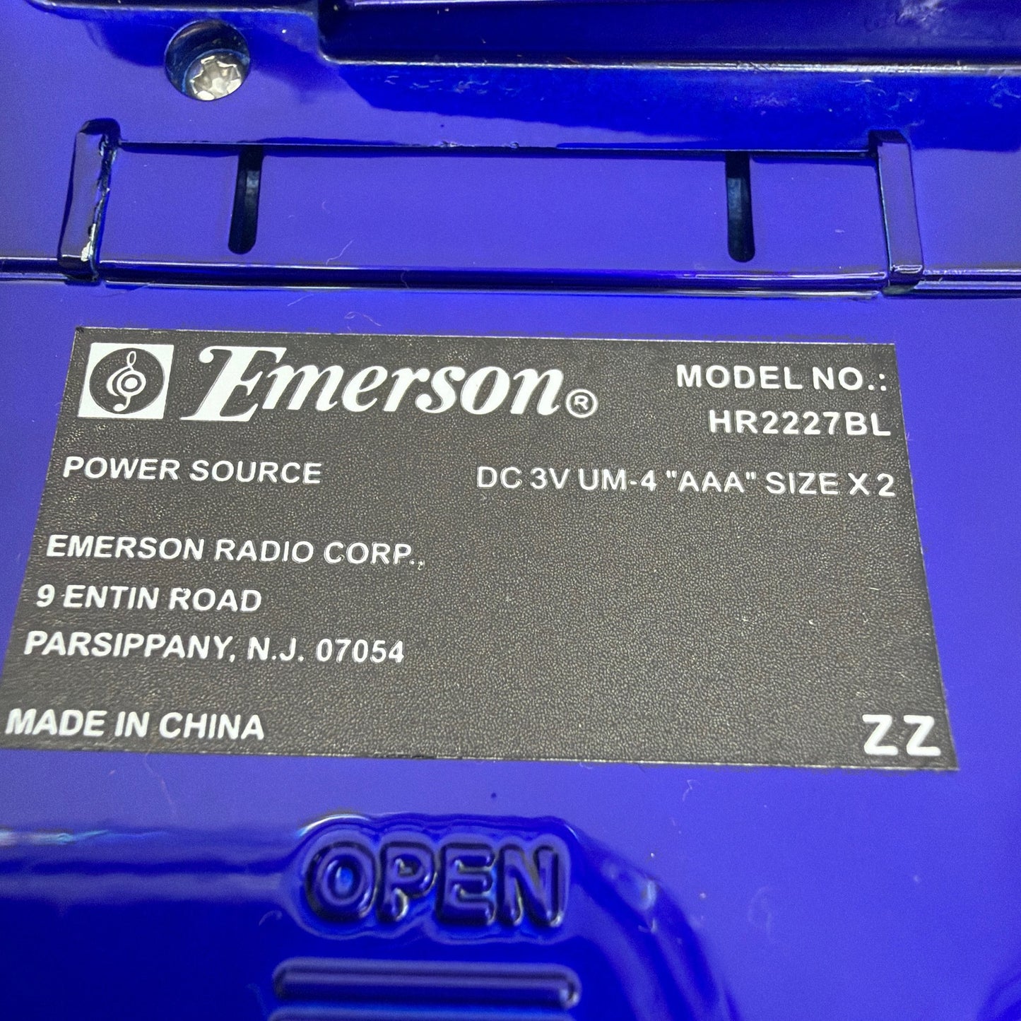 Emerson HR2227BL AM/FM Armband Radio Blue Tested Working Missing Power Button