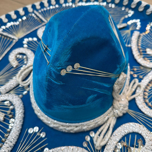 Pigalle XXXXX Blue Sequin Sombrero Hat 23 in Diameter