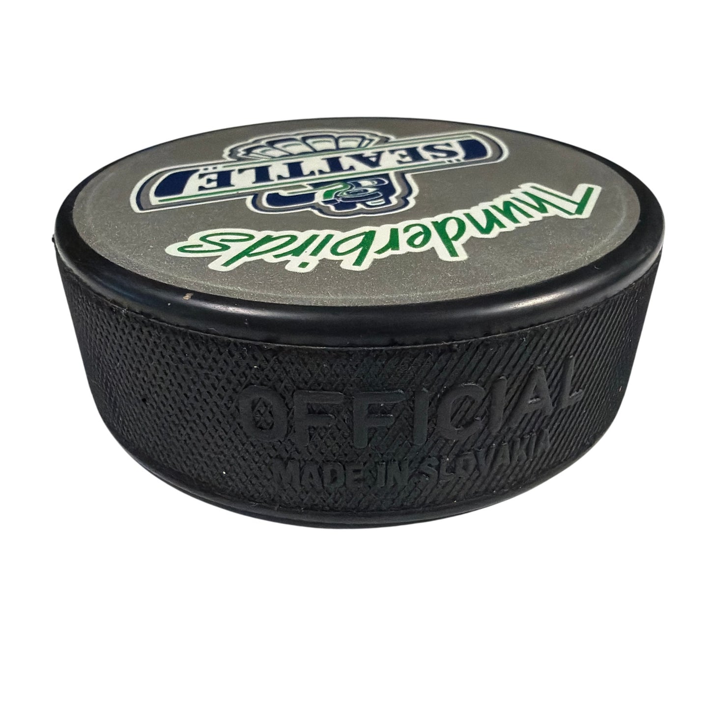 InGlasCo Seattle Thunderbirds Official WHL Hockey Puck Made in Slovakia