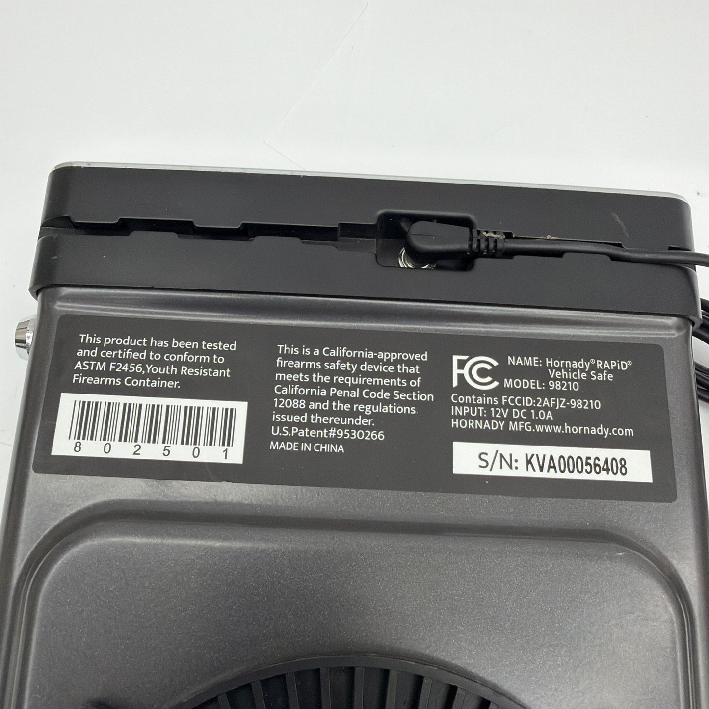 Hornady RAPiD Vehicle Safe 98210 RFID Gun Safe Locked No Key