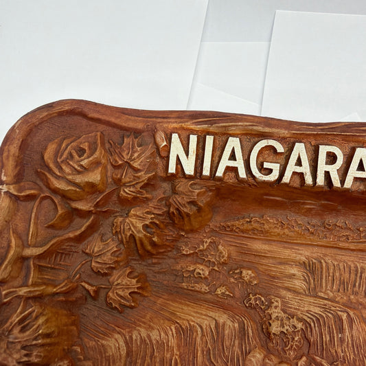 Vintage Arrow Novelty Co Niagara Falls Faux Wood Souvenir Tray
