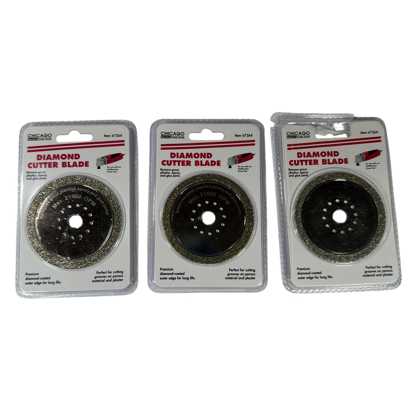 Chicago Electric Diamond Cutter Blade Item 67264 Lot of 3 New