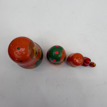 Vintage Russian Matryoshka Nesting Dolls Set of 5 "Alyonka" with Paper Label