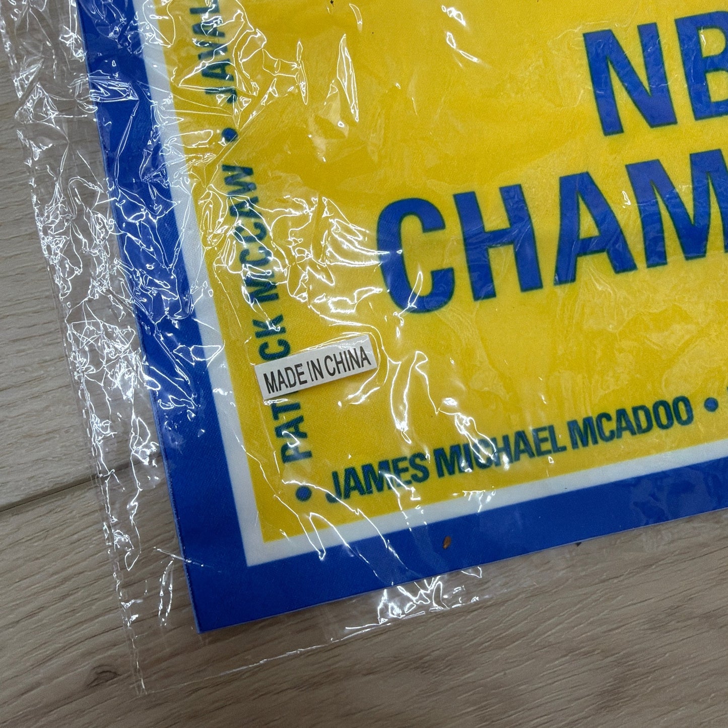 Golden State Warriors 2016-2017 NBA Champions Banner 11 x 17 Blue Yellow