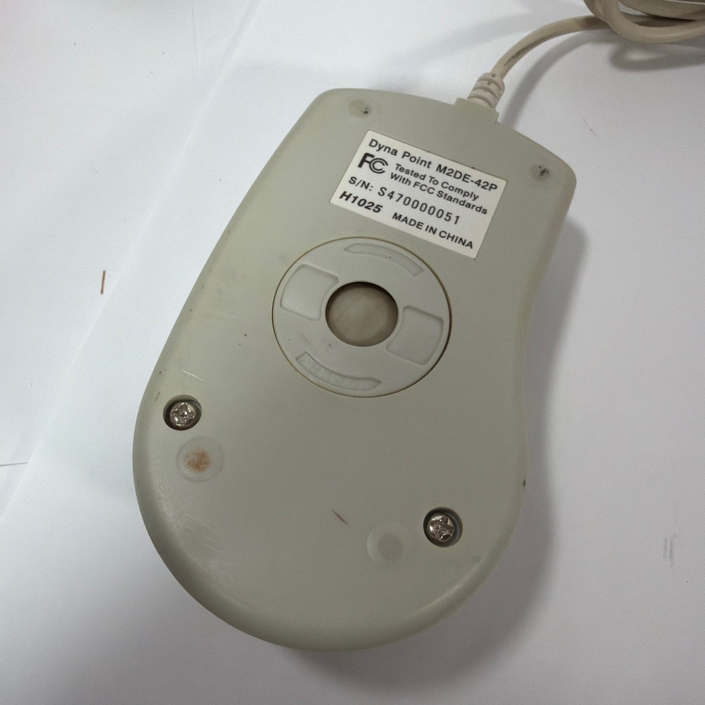 Dyna Point M2DE-42P PS/2 Wired Ball Mouse Beige Tested Working
