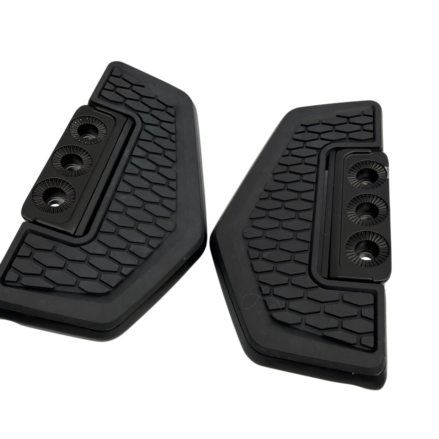 Kuryakyn 5909 Hex Mini Folding Floorboards Satin Black Pair No Adapters