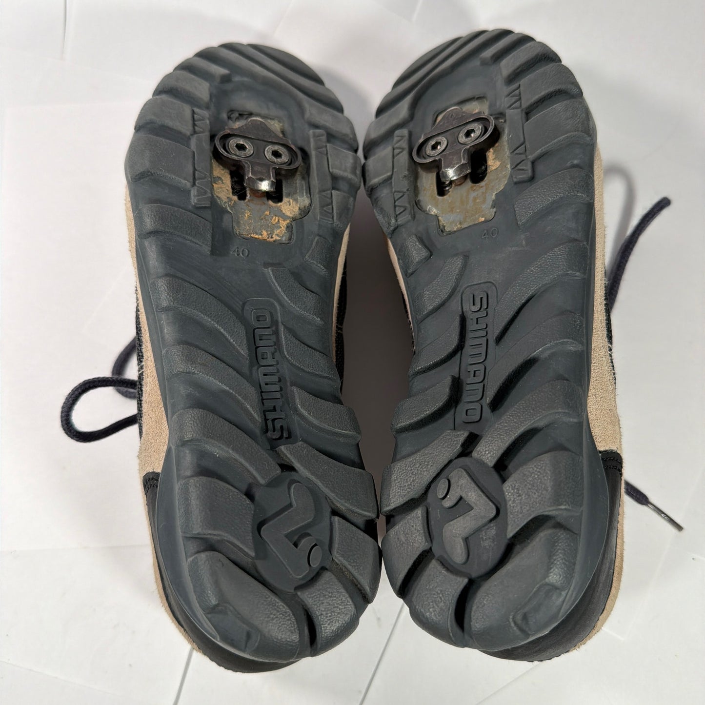 Shimano SPD Cycling Shoes Size 40 Beige Black