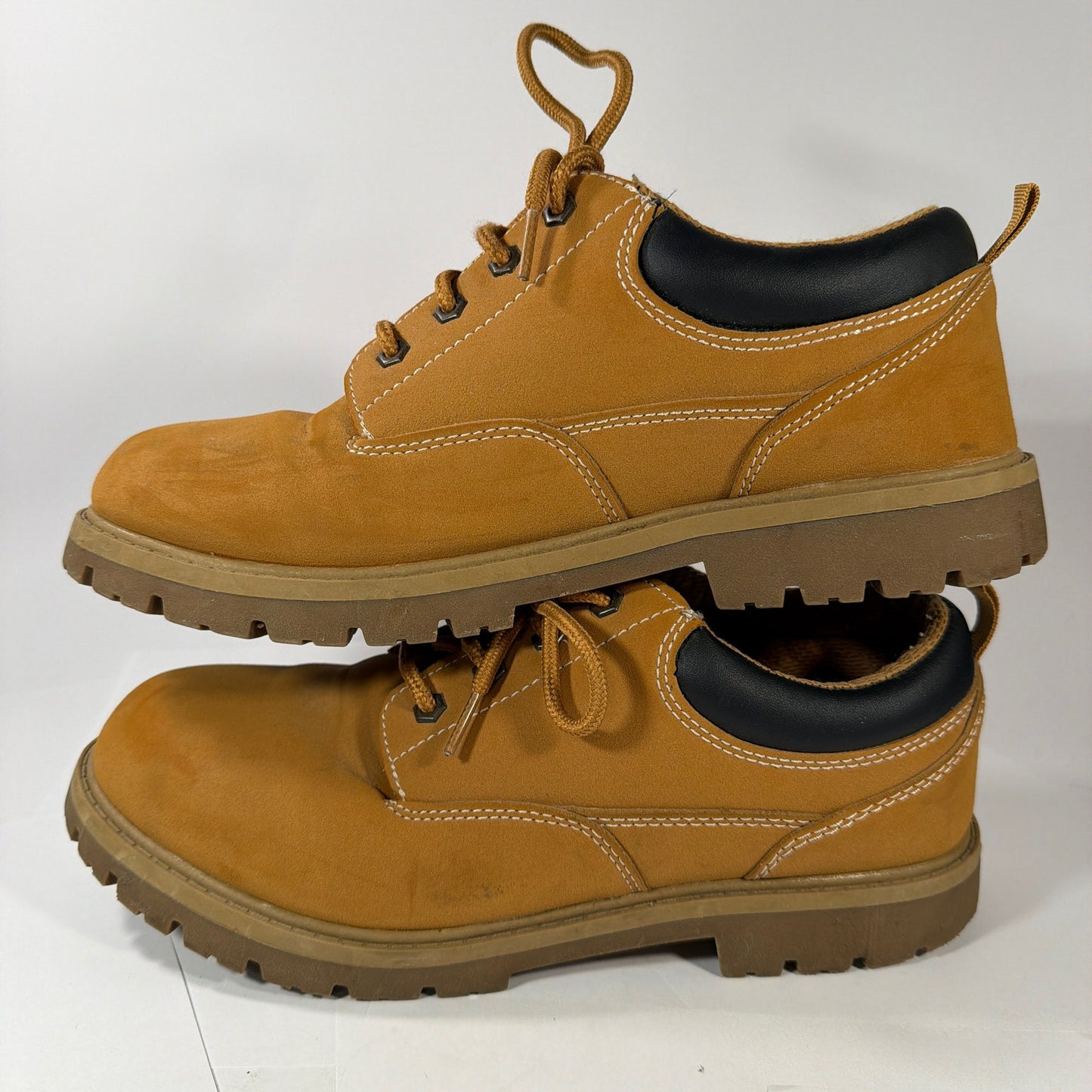Wrangler Men's Casual Low Boot Shoes Camel Tan Lace-Up Lug Sole Size 11