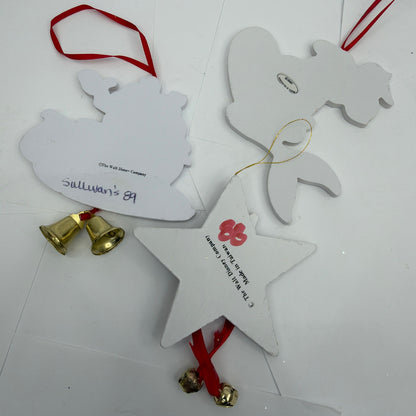 Vintage Disney Christmas Ornament Lot Mickey Minnie Ariel Wood Cutouts
