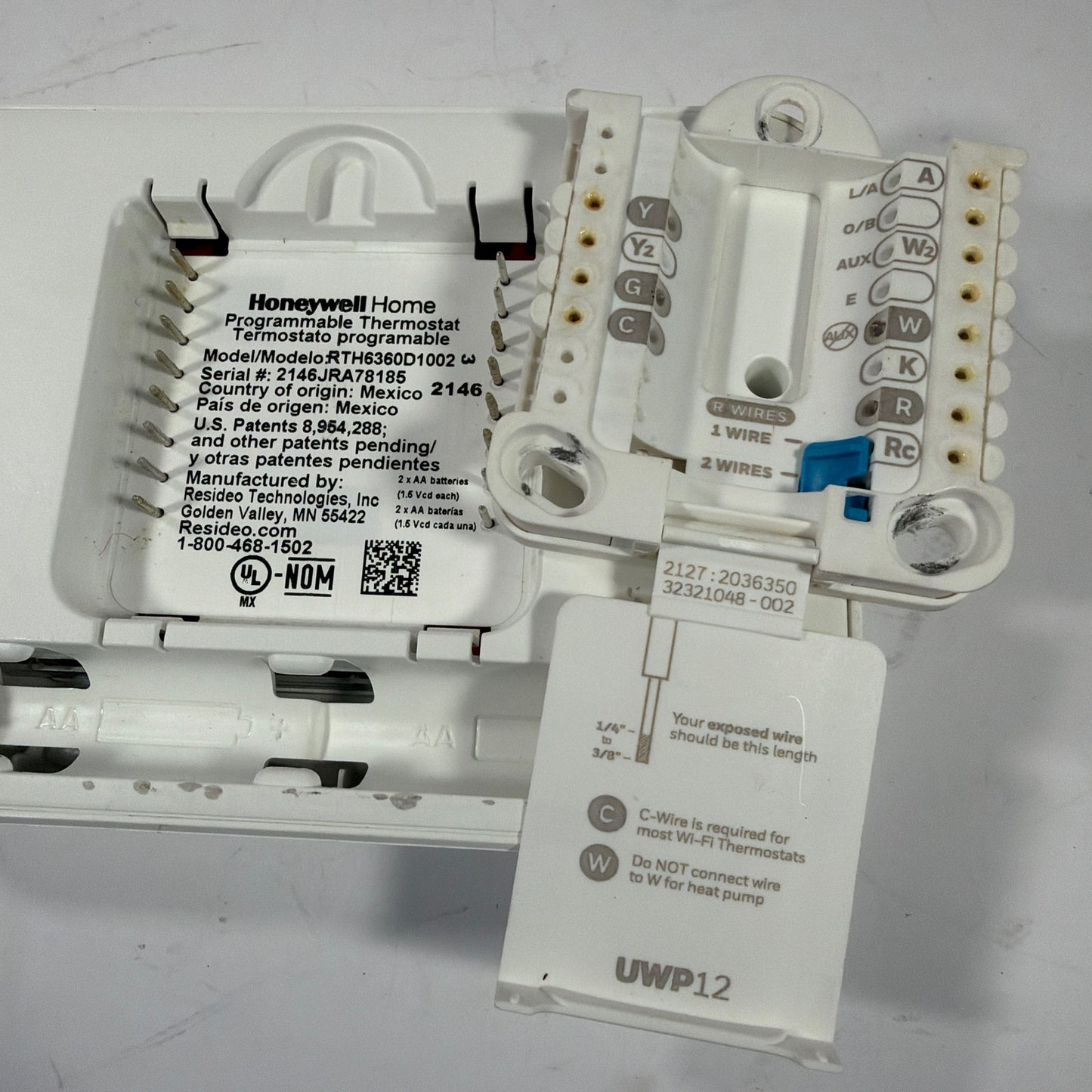 Honeywell Home RTH6360D1002 T3 5-2 Day Programmable Thermostat White