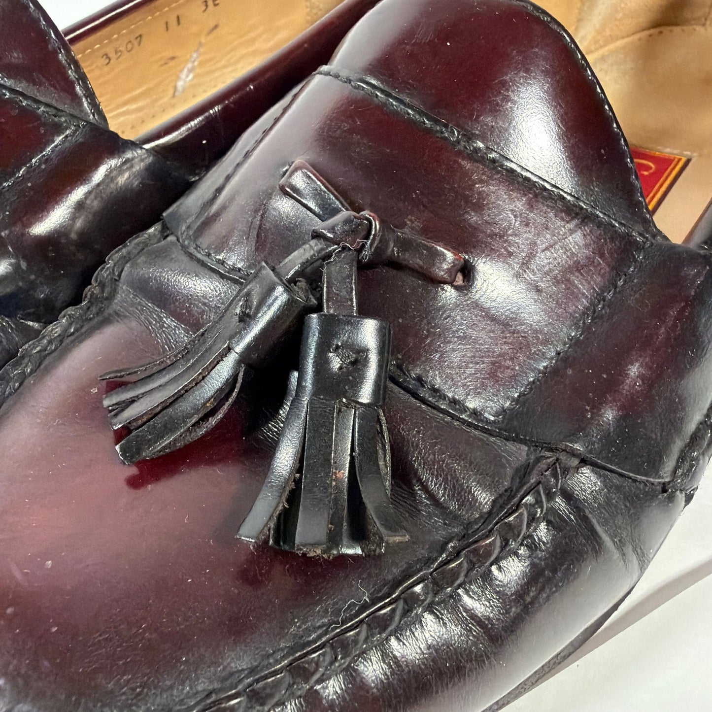 Cole Haan City Tassel Loafers Mens 11 3E Oxblood Leather Style 51150