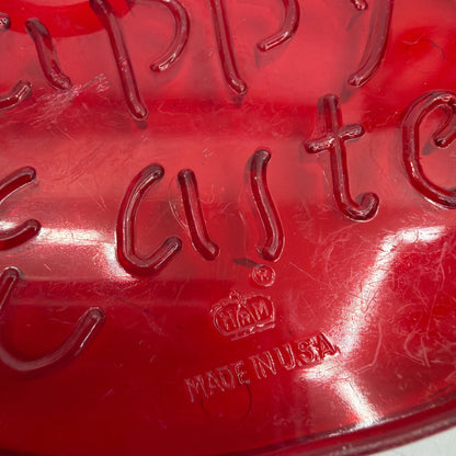 Vintage HRM Red Plastic Easter Cookie Cutters Set of 3 Bunny Lamb Happy Easter