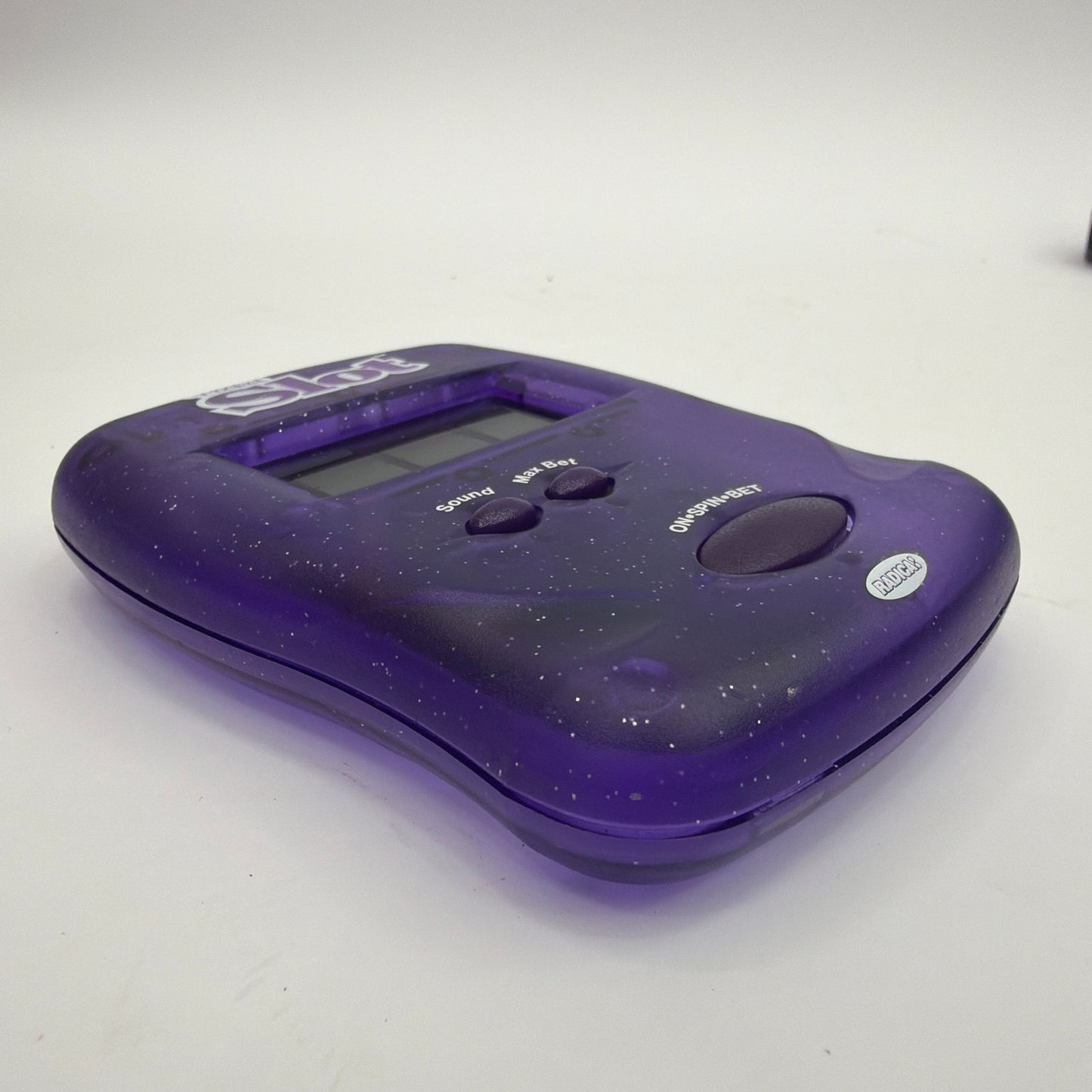 Radica Pocket Slot Handheld Electronic Game Translucent Purple Tested Working
