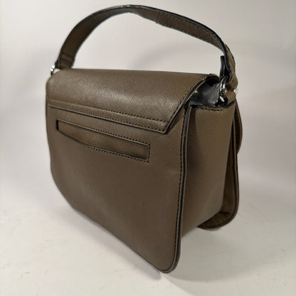 GUESS Los Angeles Small Flap Shoulder Bag Taupe Brown 9x4x8