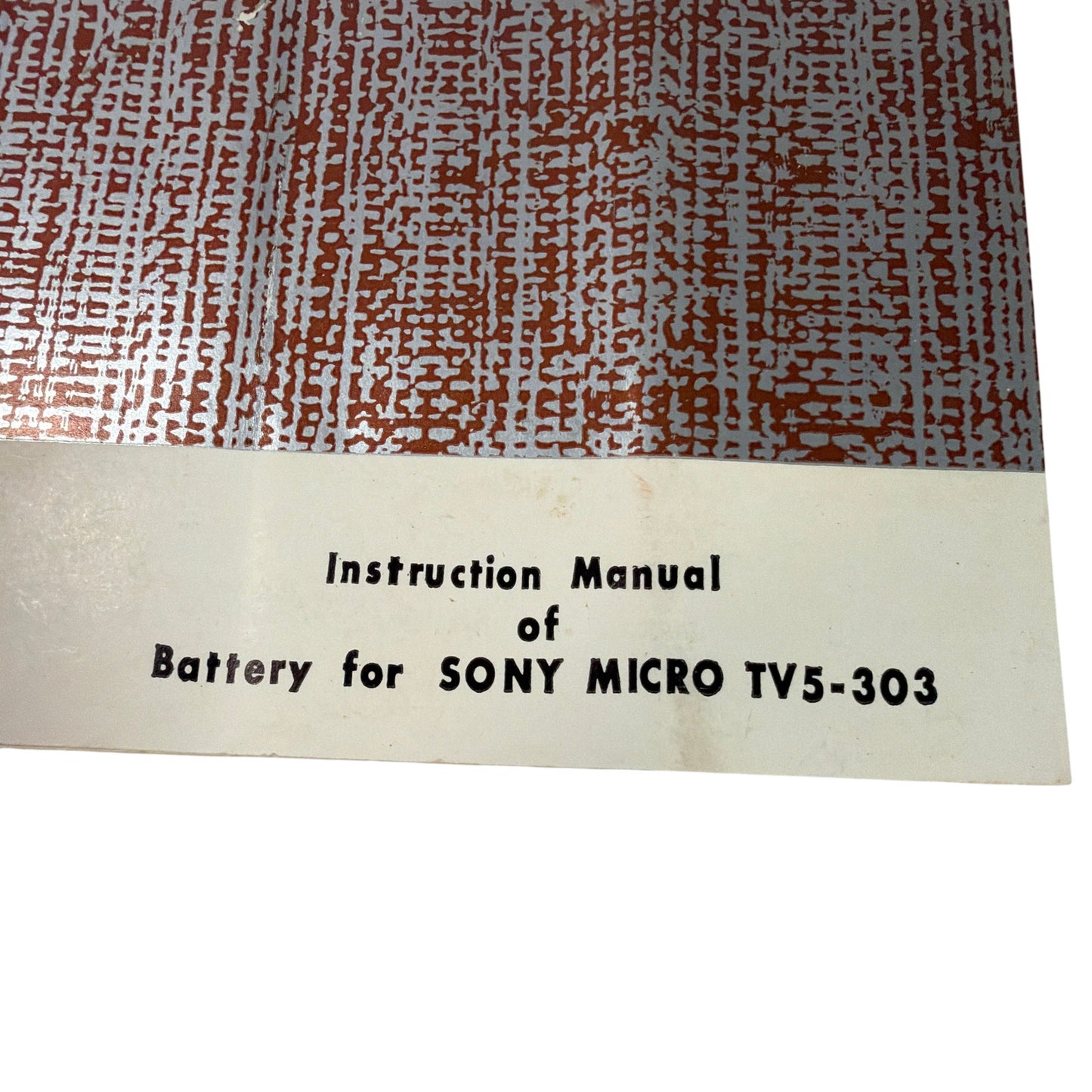 Sony Micro TV5-303 Battery Instruction Manual Booklet Printed in Japan