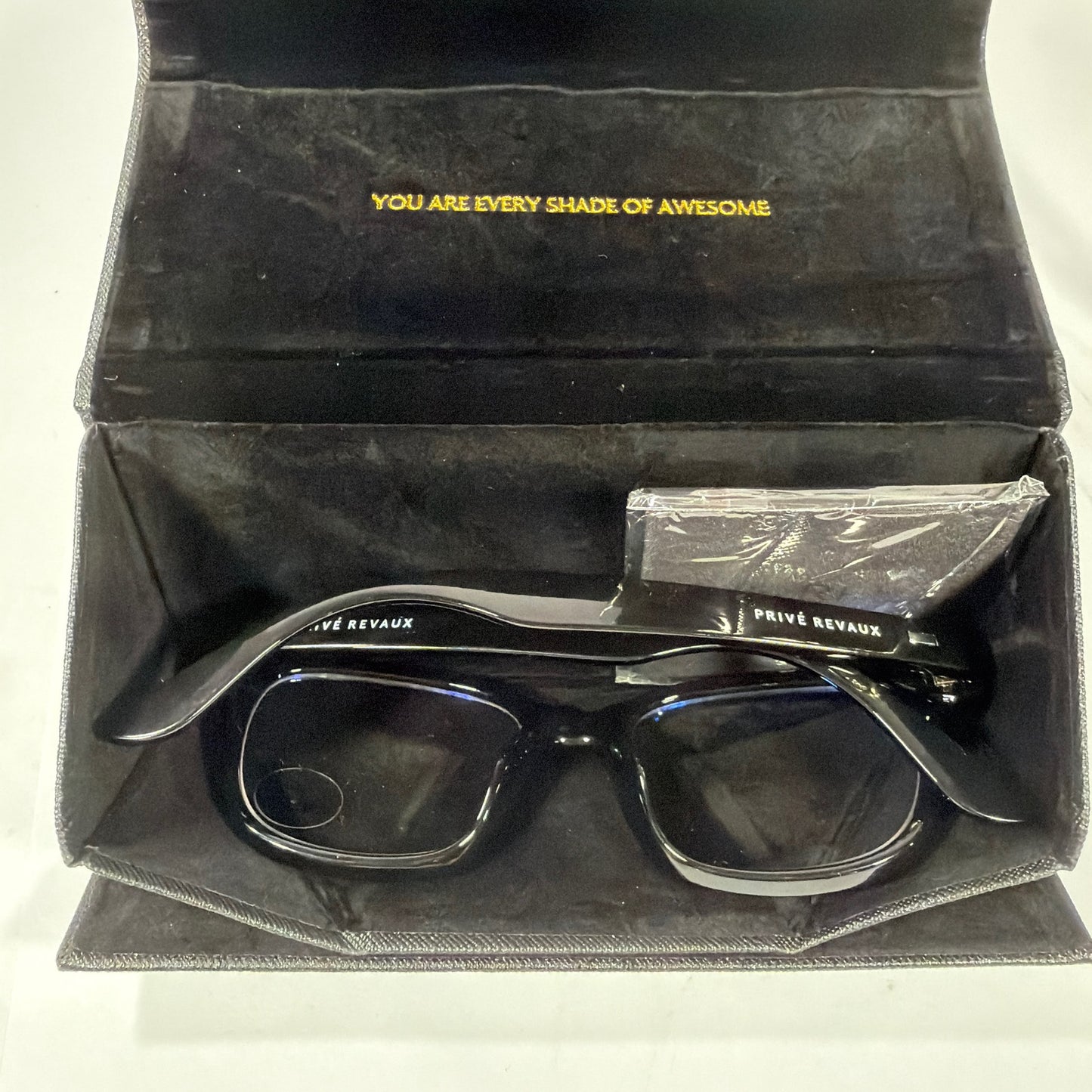 Privé Revaux The Prodigy Black Blue Light Glasses 52-18-148 with Case