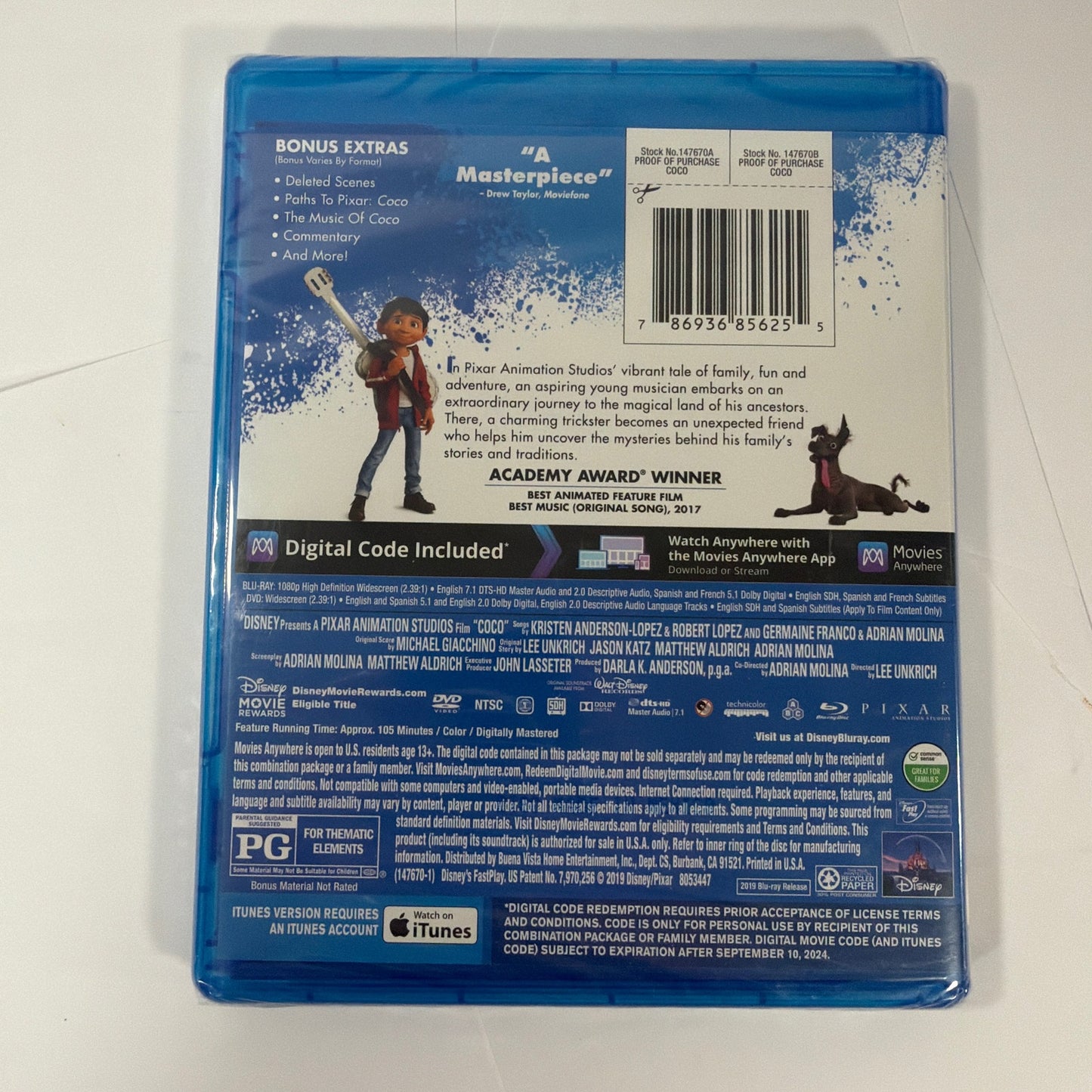 Disney Pixar Coco Blu-ray DVD Digital Code Multi-Screen Edition Sealed