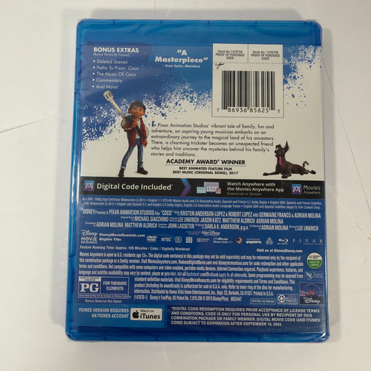 Disney Pixar Coco Blu-ray DVD Digital Code Multi-Screen Edition Sealed